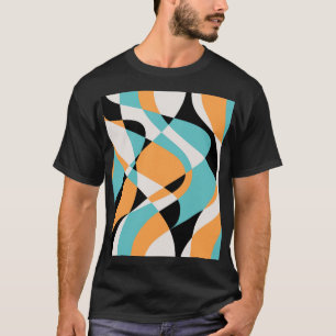 Abstract Waves Pattern Seamless Design T-Shirt