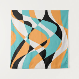 Abstract Waves Pattern Seamless Design Tapestry