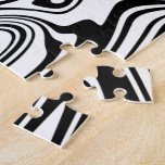 Abstract Waves Puzzle - Custom Colours<br><div class="desc">Abstract Warped Black & White Lines - Customisable - Choose / add your favourite background colours !</div>