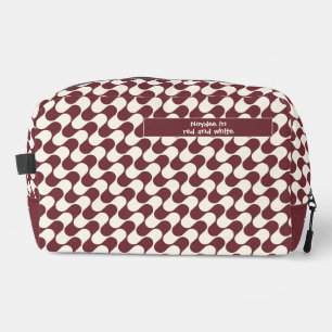 Abstract Waves Red and White with Text Dopp Kit