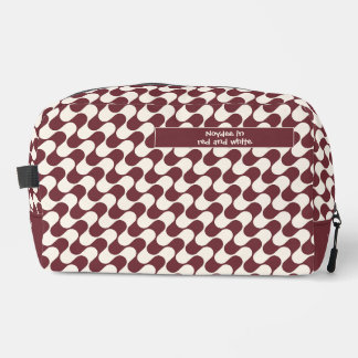 Abstract Waves Red and White with Text Dopp Kit
