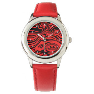 Abstract Waves Red Watch - Choose Colour