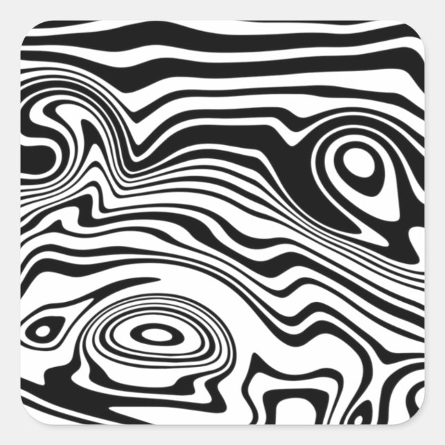 Abstract Waves Sticker - Custom Colours (Front)