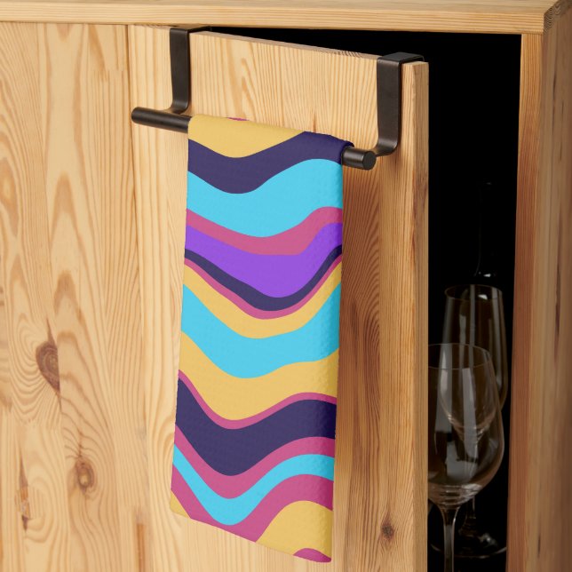 Abstract Waves Tea Towel (Thirds Fold)