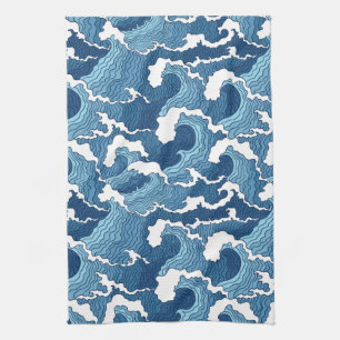 Abstract Waves Tea Towel