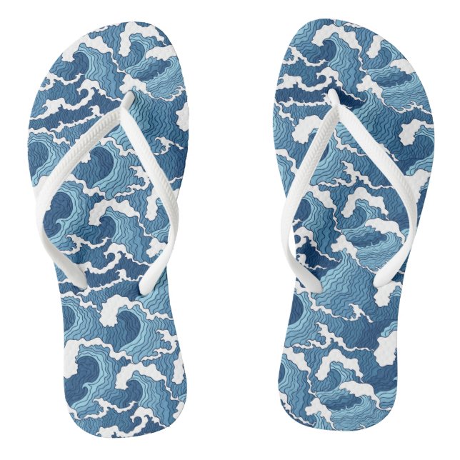 Abstract Waves Thongs (Footbed)