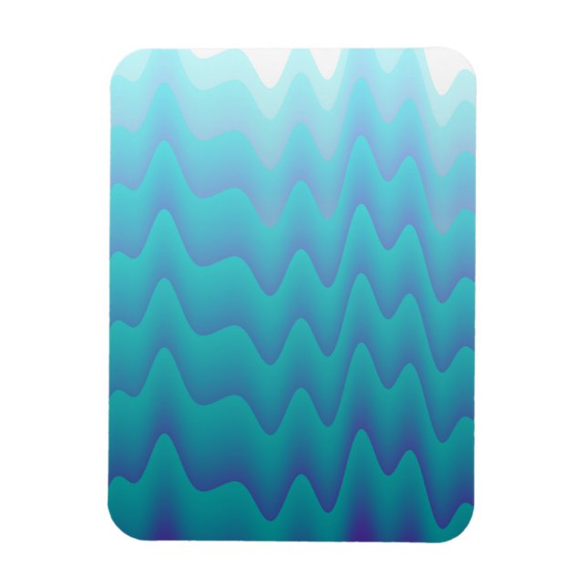 Abstract Waves Turquoise Blue Magnet (Vertical)