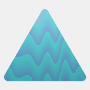 Abstract Waves Turquoise Blue Triangle Sticker
