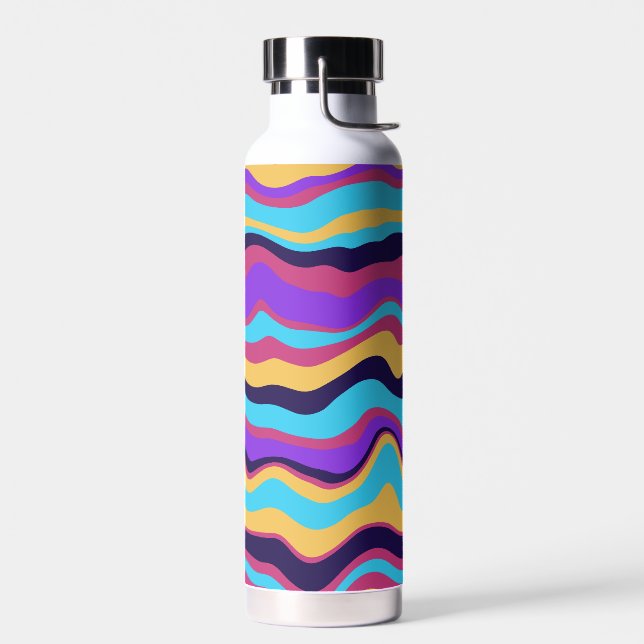 Abstract Waves Water Bottle (Left)
