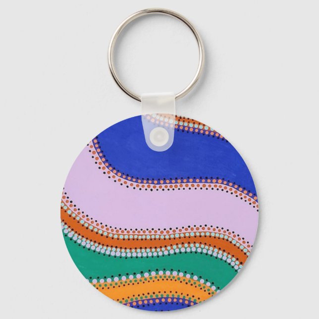 Abstract Waves Wireless Charger Key Ring (Front)
