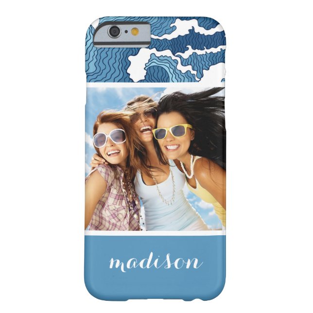 Abstract Waves | Your Photo & Name Case-Mate iPhone Case (Back)