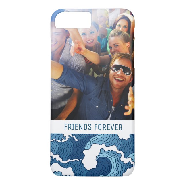 Abstract Waves | Your Photo & Text Case-Mate iPhone Case (Back)