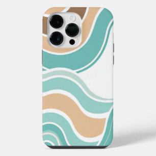 Abstract wavy brown/blue/tan iPhone / iPad case