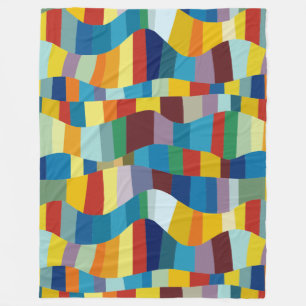 Abstract Wavy Colour Patchwork 291020 Fleece Blanket