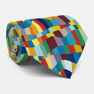 Abstract Wavy Colour Patchwork 291020 Tie