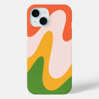 Abstract Wavy Fluid Shapes iphone 15 case