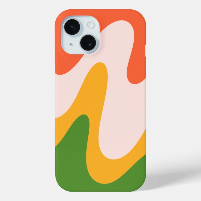Abstract Wavy Fluid Shapes iphone 15 case (Back)