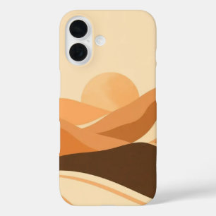 Abstract Wavy Landscape: A Harmonious Desert Sunse iPhone 16 Case