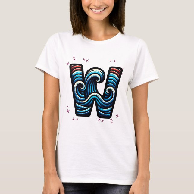 Abstract Wavy Letter "W" T-Shirt (Front)