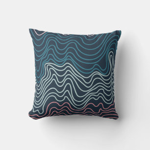Abstract Wavy Lines Art Cushion