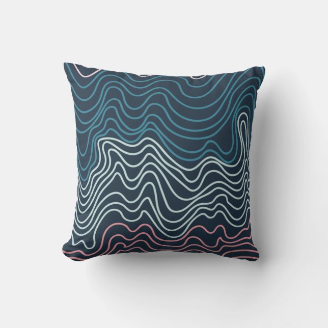 Abstract Wavy Lines Art Cushion (Front)