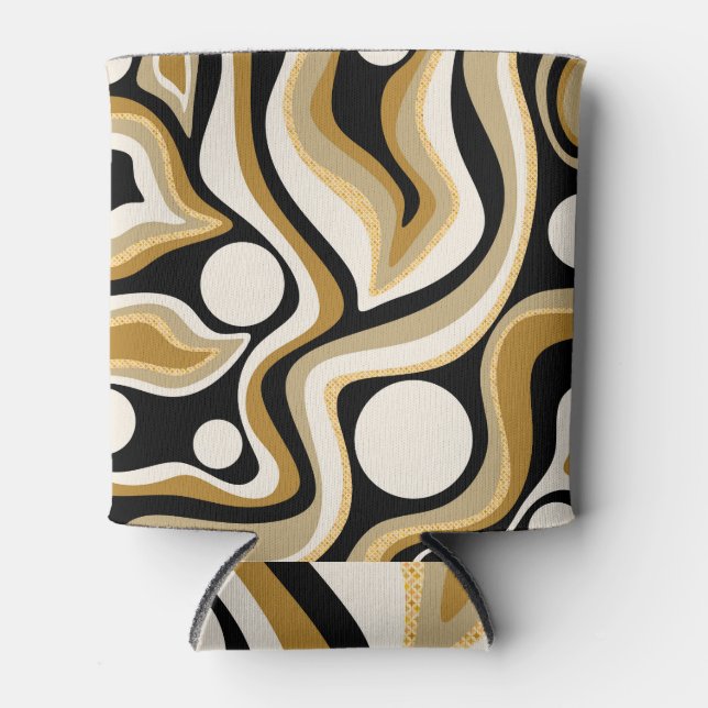 Abstract Wavy Lines Pattern Background Can Cooler (Front)