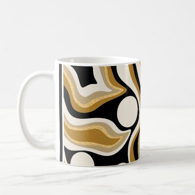 Abstract Wavy Lines Pattern Background Coffee Mug (Left)