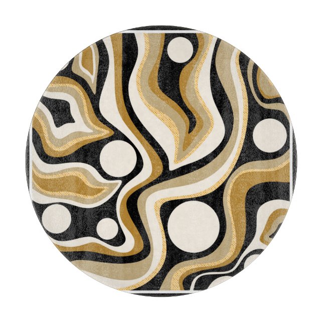 Abstract Wavy Lines Pattern Background Cutting Board (Front)