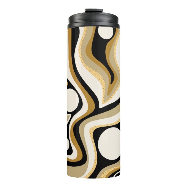 Abstract Wavy Lines Pattern Background Thermal Tumbler (Front)