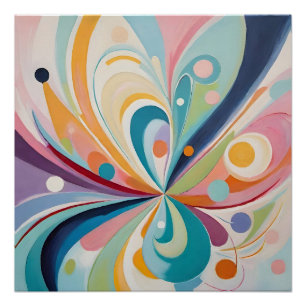 Abstract wavy shapes poster