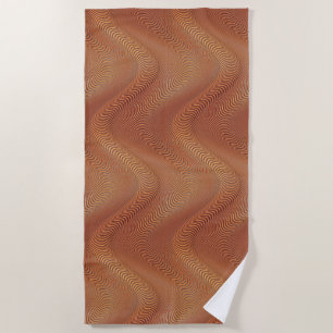 Abstract Wavy Striped Art Beach Towel