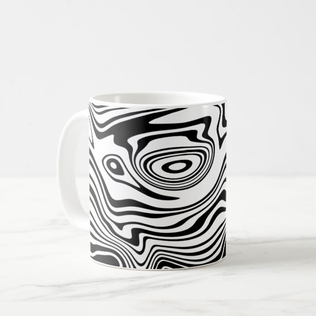 Abstract Wavy Striped Coffee Mug (Front Left)