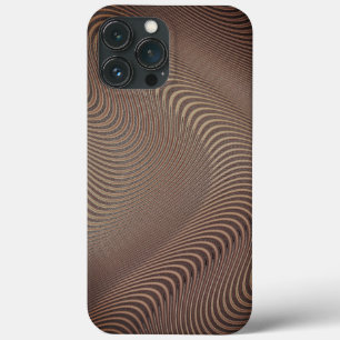 Abstract Wavy Striped Pattern Lines Brown Art iPhone 13 Pro Max Case