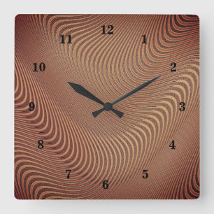 Abstract Wavy Striped Pattern Lines - Square Wall Clock