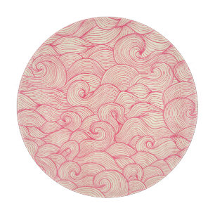 Abstract wavy strokes, vintage pattern. cutting board