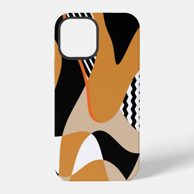 Abstract wavy: vintage black pattern iPhone case (Back)