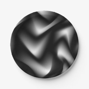 Abstract Weave in Black & White Paper Plate