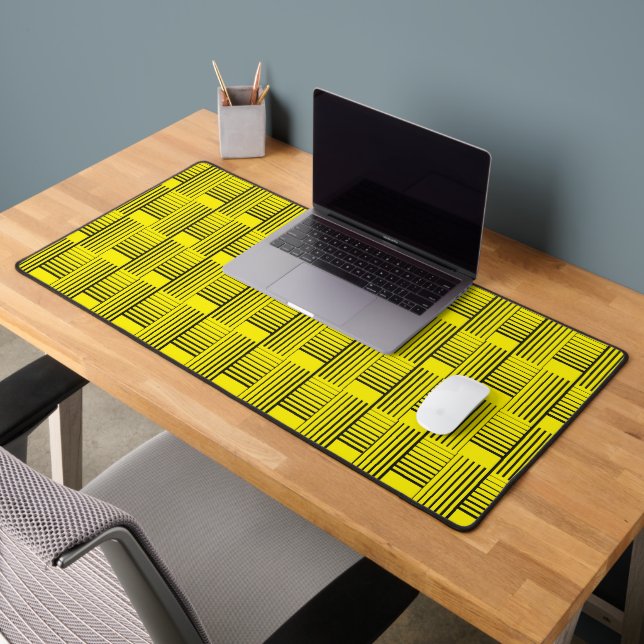 Abstract Weave On Yellow Desk Mat (Office 2)