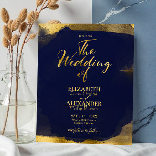 Abstract Wedding Invitations   Navy Blue Gilded