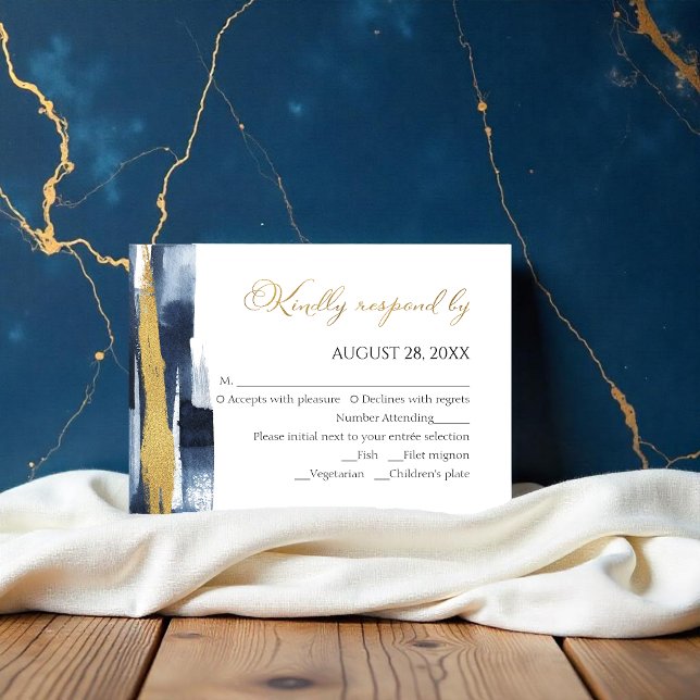 Abstract Wedding rsvp Cards | Watercolor Gilded (Creator Uploaded)
