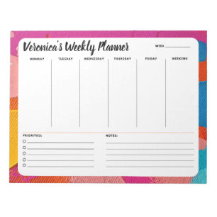 Abstract Weekly To Do List Notepad Planner