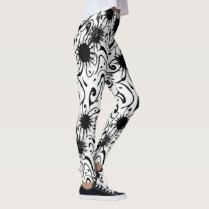 Abstract Weird Art Flowing Liquid Ink Blot Leggings