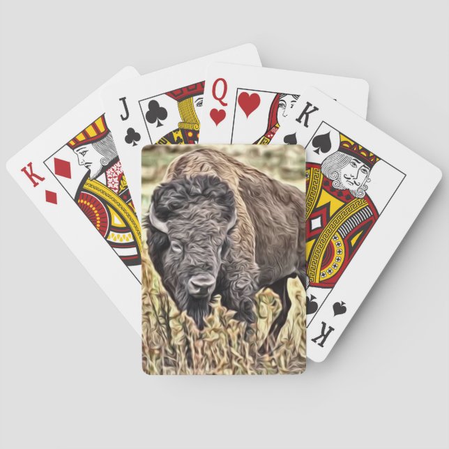 Abstract Western Buffalo Playing Cards (Back)