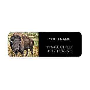 Abstract Western Buffalo Return Address Label