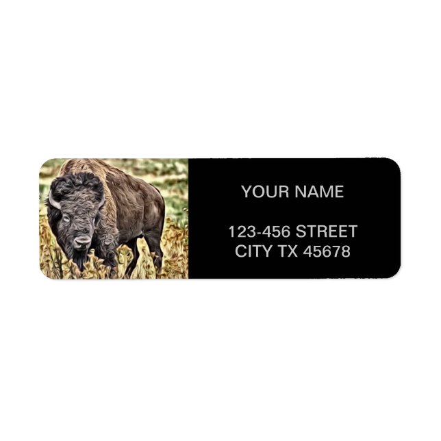 Abstract Western Buffalo Return Address Label (Front)