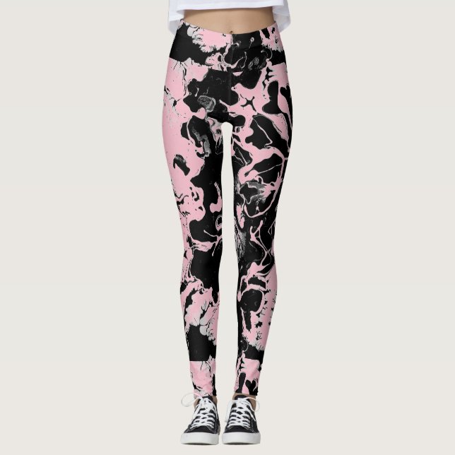Abstract Wet Paint Leggings (Front)