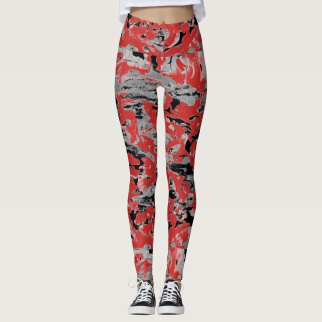 Abstract Wet Paint Leggings (Front)