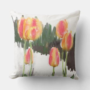 Abstract Wet Tulip Cushion