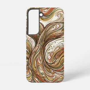 Abstract Whale Tail Earth Tone Ink Samsung Cases