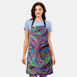 Abstract Whale Tail Neon Vibrant Apron